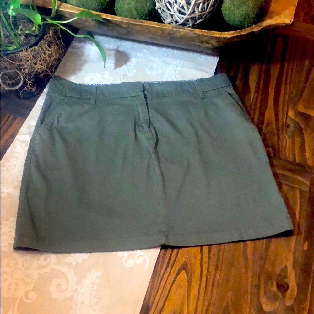 British Khaki Olive Green Skirt